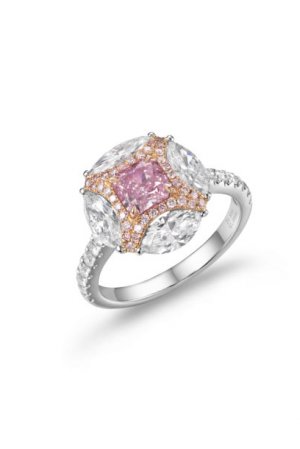 Bubble Gum Pink Diamond Ring