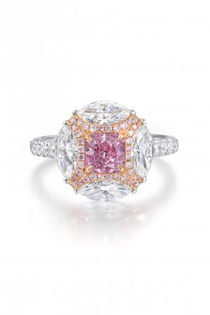Bubble Gum Pink Diamond Ring