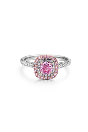 Cushion Cut Pink Diamond Ring 0.50ct