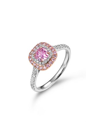 Cushion Cut Pink Diamond Ring 0.50ct