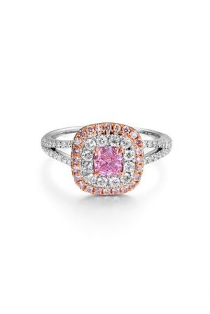 Cushion Cut Pink Diamond Ring