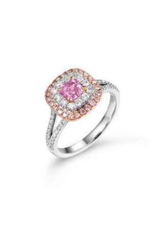 Cushion Cut Pink Diamond Ring
