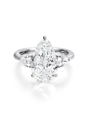 Pear Shape Diamond Ring- Pear Side Stones