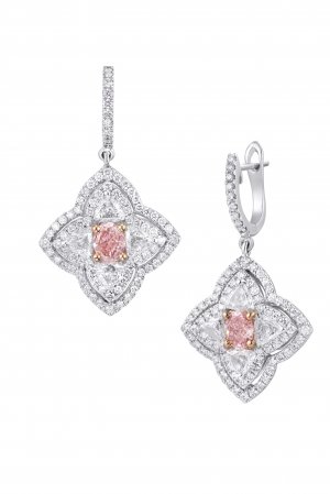 Pink & White Dangling Earrings