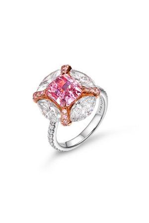 Radiant Cut Pink Diamond Ring 2ct
