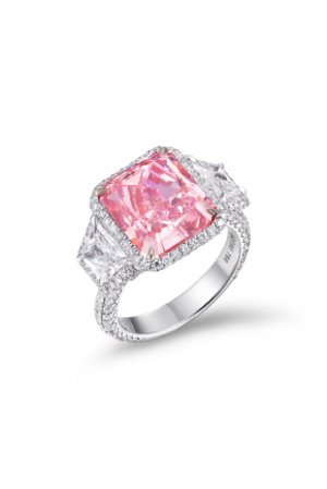 Radiant Cut Pink Diamond Ring