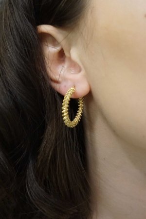 Altın Dorika Toplu Tasarım Halka Küpe