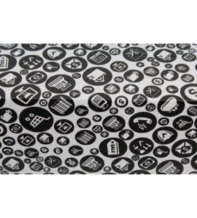 15x13x12cm Tek Oluklu Siyah Alışveriş Desenli Koli