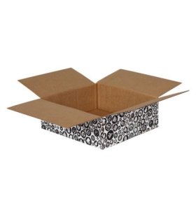 26x24x9cm Tek Oluklu Desenli Koli - Kraft